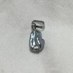 本真珠　淡水パール　バロックパール　ペンダントトップ　グレー