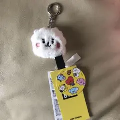 BT21 RJ baby ベビーぺたんこファー フェイスキーホルダー