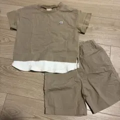 petit main 象刺繍 Tシャツとショートパンツセット