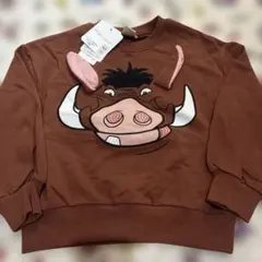 ライオンキング　トレーナー　プンバ　110cm 裏毛　茶色　なりきり