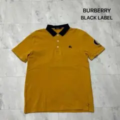 バーバリーブラックレーベル ポロシャツ 半袖 刺繍ロゴ 三陽商会 マスタード