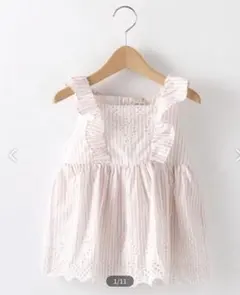 プティマイン　肩フリルレースチュニック