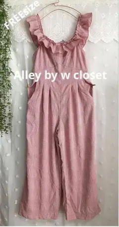 新品❉未使用❉ 【Alley】ギンガムチェックフリルサロペット ピンクのサムネイル