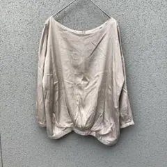 2632【ROPE】38♡長袖カットソー ベージュ ルーズフィット 薄手 日本製