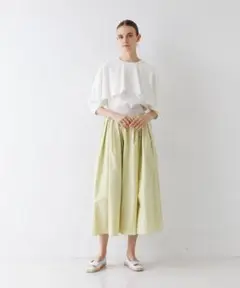 今期DESIGNWORKS デザインワークスタフタボリュームスカート36イエロー