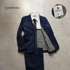 R. NEWBOLD 水玉　メンズ　セットアップ　スーツ　ネイビー　Mサイズのサムネイル