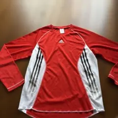 美品❣️adidas 長袖 Tシャツ レッド ホワイトのサムネイル