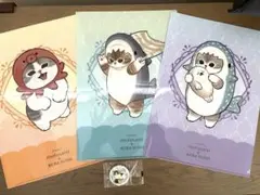 モフサンド くら寿司 コラボ クリアファイル3枚セット　缶バッチ１個