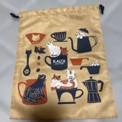カルディ　猫柄 巾着袋 ポーチ