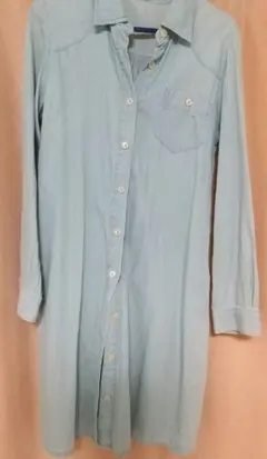 デニムシャツワンピース ロングワンピース