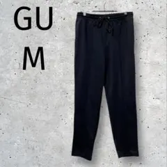GU◆ジーユー /センタープレスパンツ/M/ウエストゴム/黒/1329