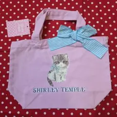 Shirley Temple　ストライプリボン付きCatプリントトートバッグのサムネイル