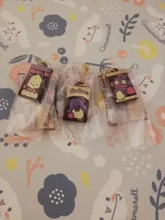 サンリオ キャラパキ ガチャ 3個 ポチャッコ タキシードサム ハンギョドン