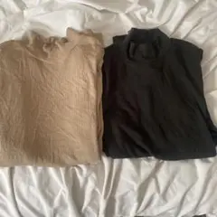 ユニクロ リブ編みタートルネック2色セット