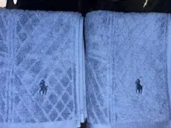 RALPH LAUREN ハンドタオル 2枚組 34×85cm ブルー系