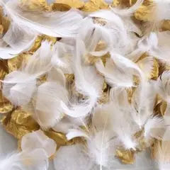 ✨フェザー入りフラワーシャワー✨ゴールド½ホワイト½1000枚セット匿名発送