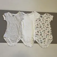 プチバトー　ボディスーツ 3点