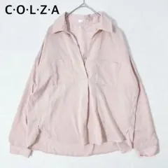 COLZA コルザ 長袖　シャツ ブラウス M くすみピンク 薄手 光沢感のサムネイル