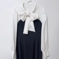 apres jour アプレジュール ボウタイ切り替えフレアワンピース リボン