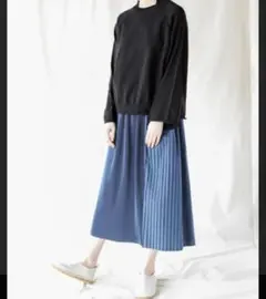 値下げ【未使用】plantation インディゴプリーツ　スカート