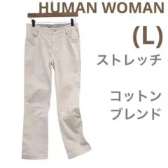 ☘️ヒューマンウーマン(L)ストレッチチノパンツ　カジュアル　白系コットンコンのサムネイル