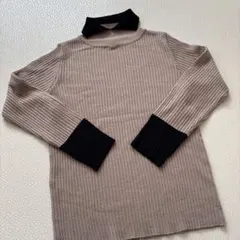 DHOLIC 2WAY リブニット　バイカラー　ベージュ