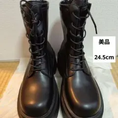 厚底 レースアップブーツ ブラックのサムネイル