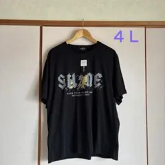 【新品】メンズ大きいサイズ　プリントTシャツ　黒　綿100% ４Ｌのサムネイル