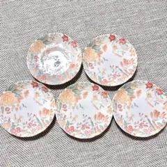 【美品】美濃焼 NEW LIFE by FUTADA 銘々皿 花柄 5枚セットのサムネイル