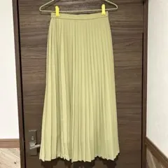 ユニクロ　シフォンプリーツロングスカート　グリーン　S