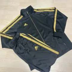 adidas アディダス　ジャージ　上下　セットアップ　黒　金　メンズ　送料無料