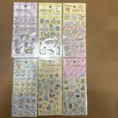 セリア　ポケモン プチプチシール　ポケピースキラキラシール　6枚セット