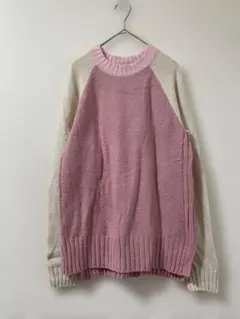 TIME AND TRU ピンクとクリームのニットセーター丸首　Sサイズ1-45