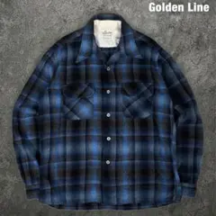 Golden Line 70s 80s オンブレチェック オープンカラーシャツ Golden Line 70s 80s オンブレチェック オープンカラーシャツ - メルカリ