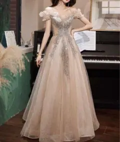 新品未使用エレガントオフショルダーパーティードレス キラキラゴージャス ロング丈