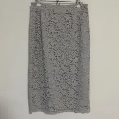 NATURAL BEAUTY BASIC グレー 花柄レース タイトスカート