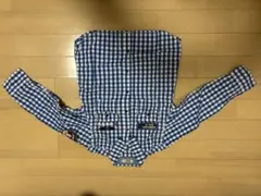 長袖シャツ 青と白 チェック柄