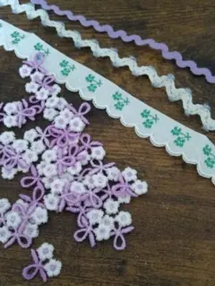 ハンドメイド素材 花柄刺繍レース＆モチーフセット