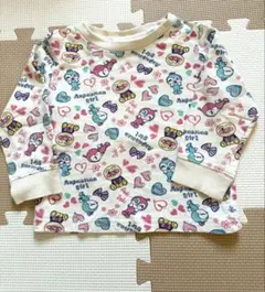 2点　アンパンマン起毛カットソー、花柄カットソー　長袖90cm