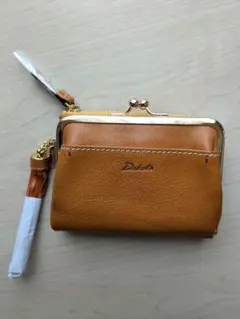 【新品未使用】ダコタ＊本革がま口二つ折り財布＊キャメル＊フリンジ付き