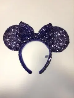 スパンコールカチューシャ　紫