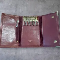 Cartier ワインレッド レザーキーケース
