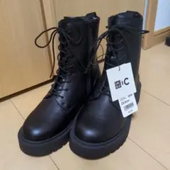 UNIQLO :C レースアップブーツ ブラック 23.0cm