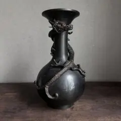 茶道具 花入 唐銅　長谷川雅仙　むらし銅　花瓶　３０㎝　鋳銅　斑紫銅　高岡銅器 茶道具 花入 唐銅 長谷川雅仙 むらし銅 花瓶 30㎝ 鋳銅