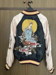 希少✨ヴィンテージ　ヒューストン リバーシブルスカジャン　ブルドッグ×エアボーン 希少✨ヴィンテージ ヒューストン リバーシブルスカジャン