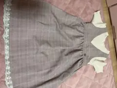 チェック柄クロスストラップ半袖ワンピース 120cm