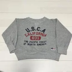 【キッズ】U.S.C.A CALIFORNIA トレーナー グレー 130cm