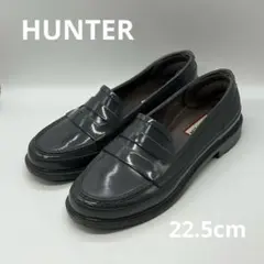 ハンター オリジナル ペニー ローファー グレー レインシューズ レディース