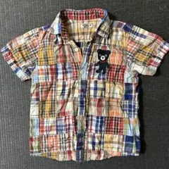 DOUBLE.B チェック柄 半袖シャツ 120㎝