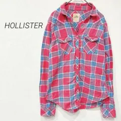 ホリスター チェックシャツ 綿100% レッド系カジュアル デイリーコーデ